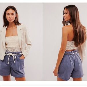 Free People Coney Beach Shorts NWOT Size L. Blue
